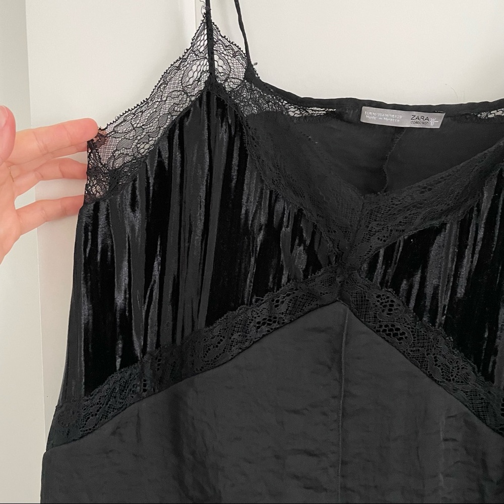Zara velvet and silk cami
